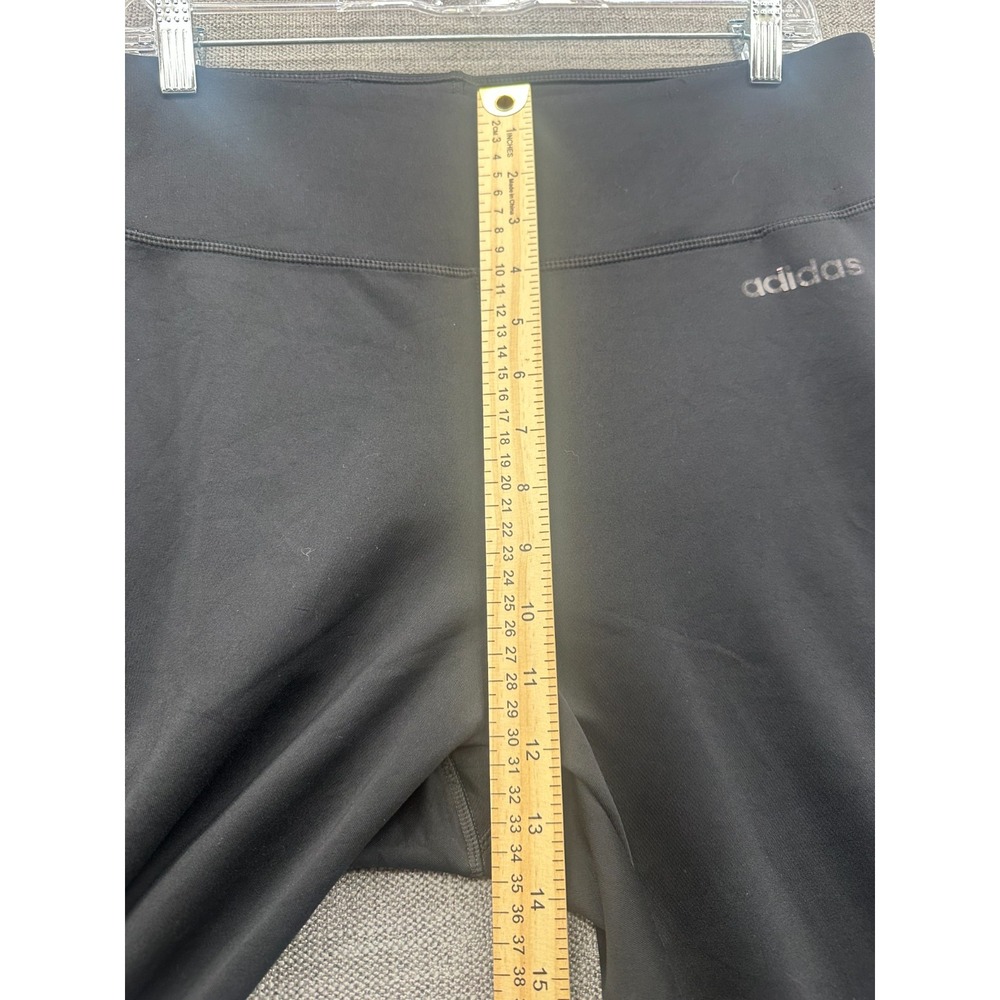 Adidas Aeroready Leggings Womens Large Black 3 Stripes High Rise Athleisure Yoga - Picture 7 of 16